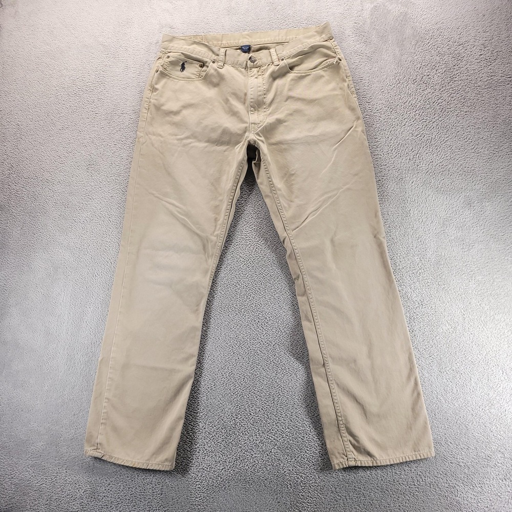 Polo Ralph Lauren Jeans Mens 36x32 Beige 650 Classic Straight Preppy